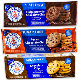 Voortman sugar-free cookies variety pack with chocolate chip, perfect for on-the-go snacking