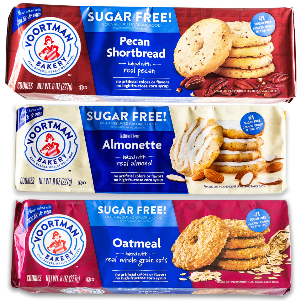 Circle of Drink Voortman Sugar Free Variety Pack front view for quick snacking.