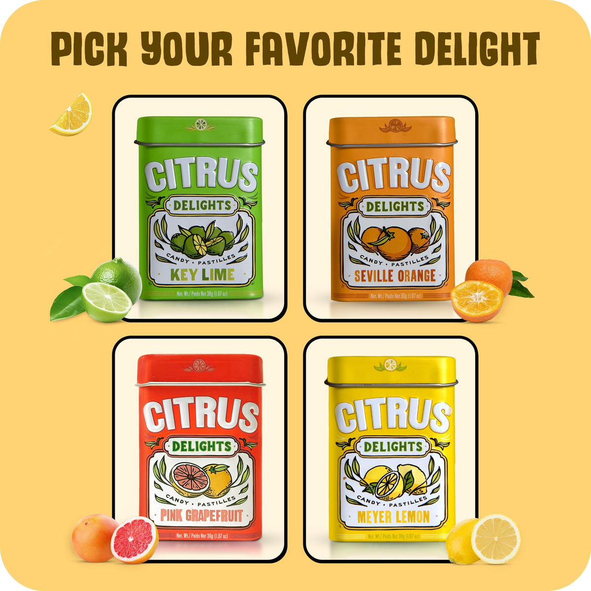 Vegan, gluten-free, kosher certified Citrus Delights lemon candies