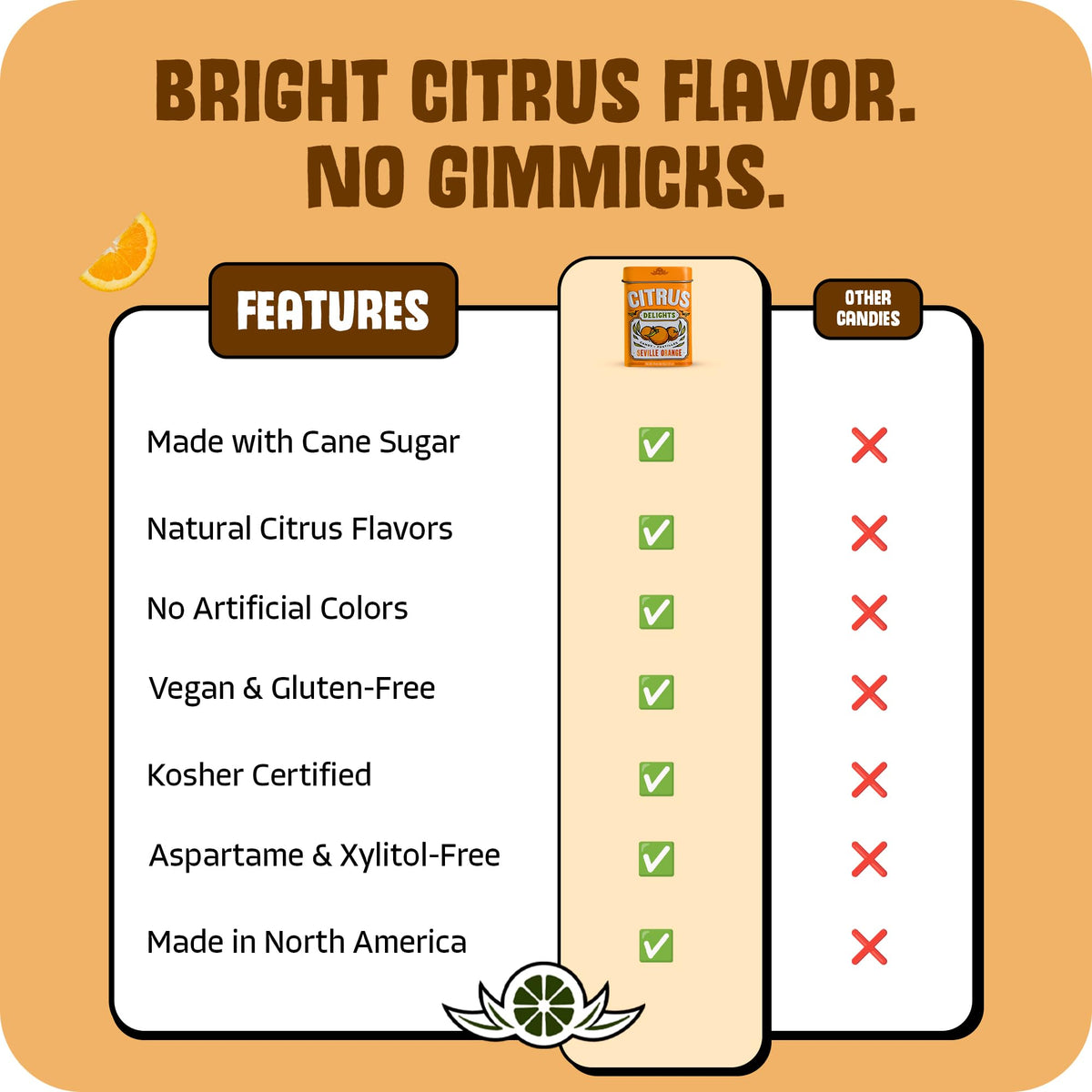 Citrus Delights Seville Orange candy is vegan, gluten-free, and kosher certified