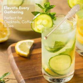 Civilized Coffee crystal-texture sticks showcase premium presentation for beverages.