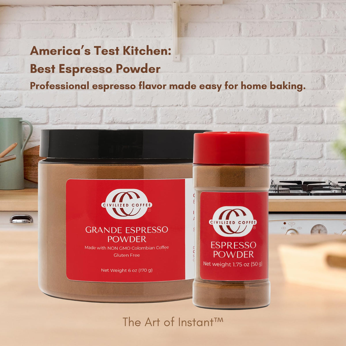 Civilized Coffee Espresso Powder Grande adds a coffee garnish to drinks and cocktails