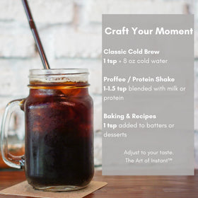 Civilized Coffee glass with cold brew showcasing chocolate and caramel notes
