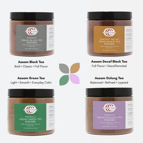 Civilized Coffee decaf tea powder versatile for hot or iced tea.