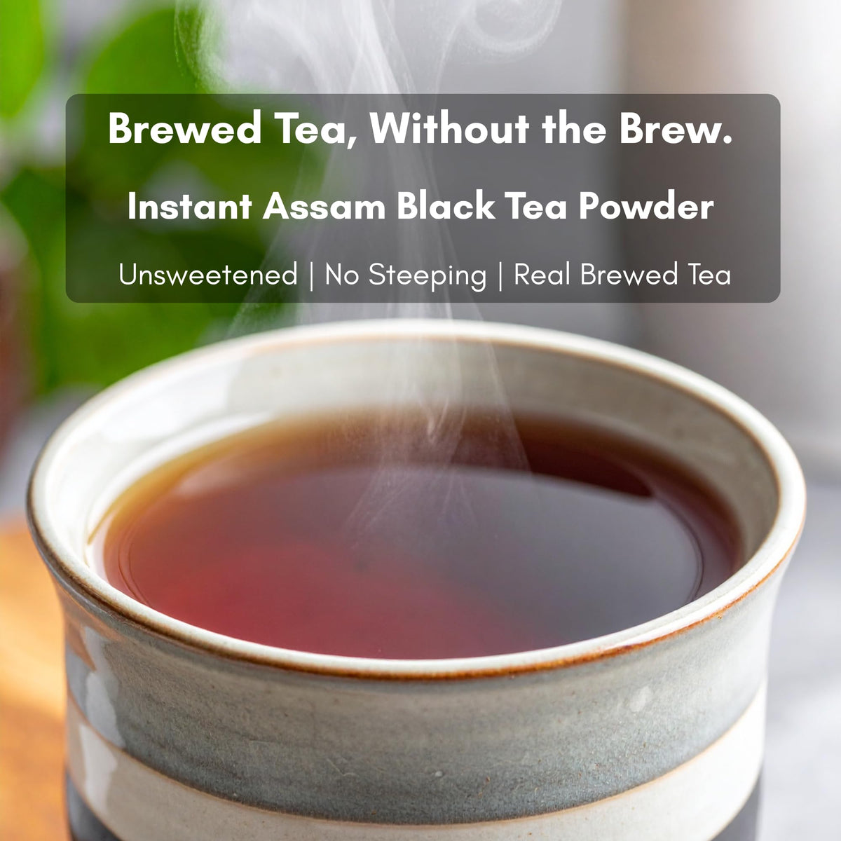 Civilized Coffee decaf Assam powder dissolves instantly in hot water.