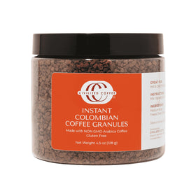 Civilized Coffee instant Colombian granules in classic roast jar for quick premium brew