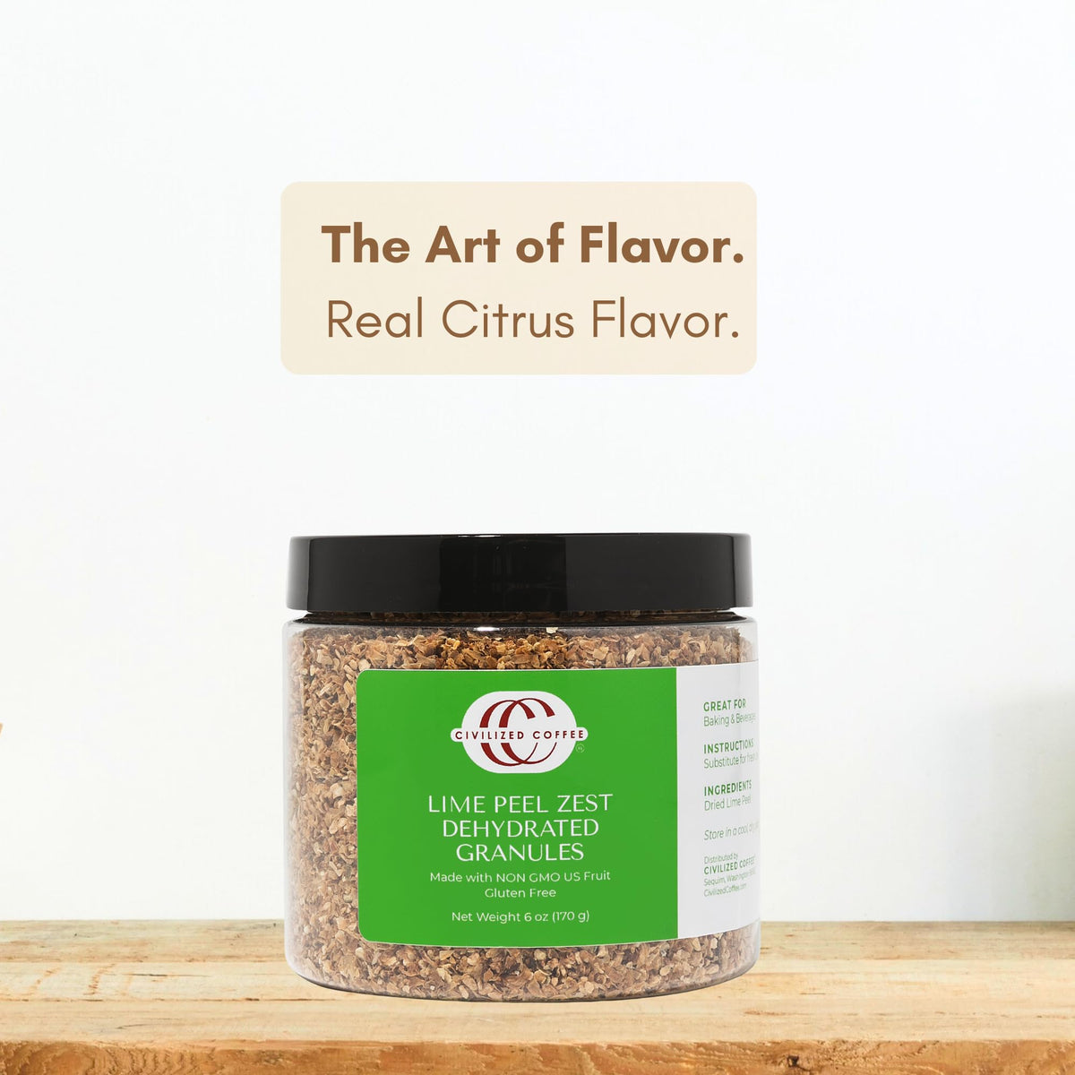 Civilized Coffee Lime Peel Zest crafts creative uses for yogurt toppings and flavoring vodkas.