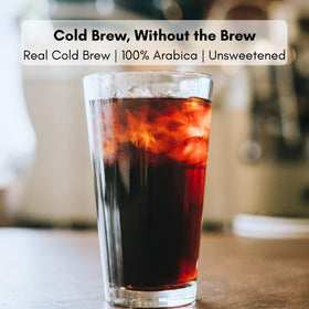 Civilized Coffee powder dissolving in water for smooth cold brew