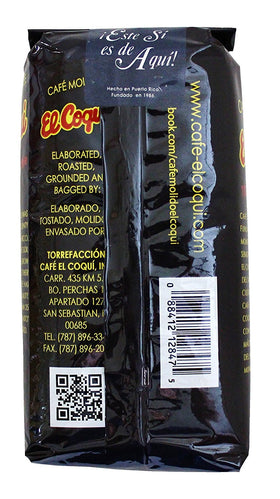 CIZIG Puerto Rico El Coqui ground coffee back of bag highlighting origin and brewing versatility.