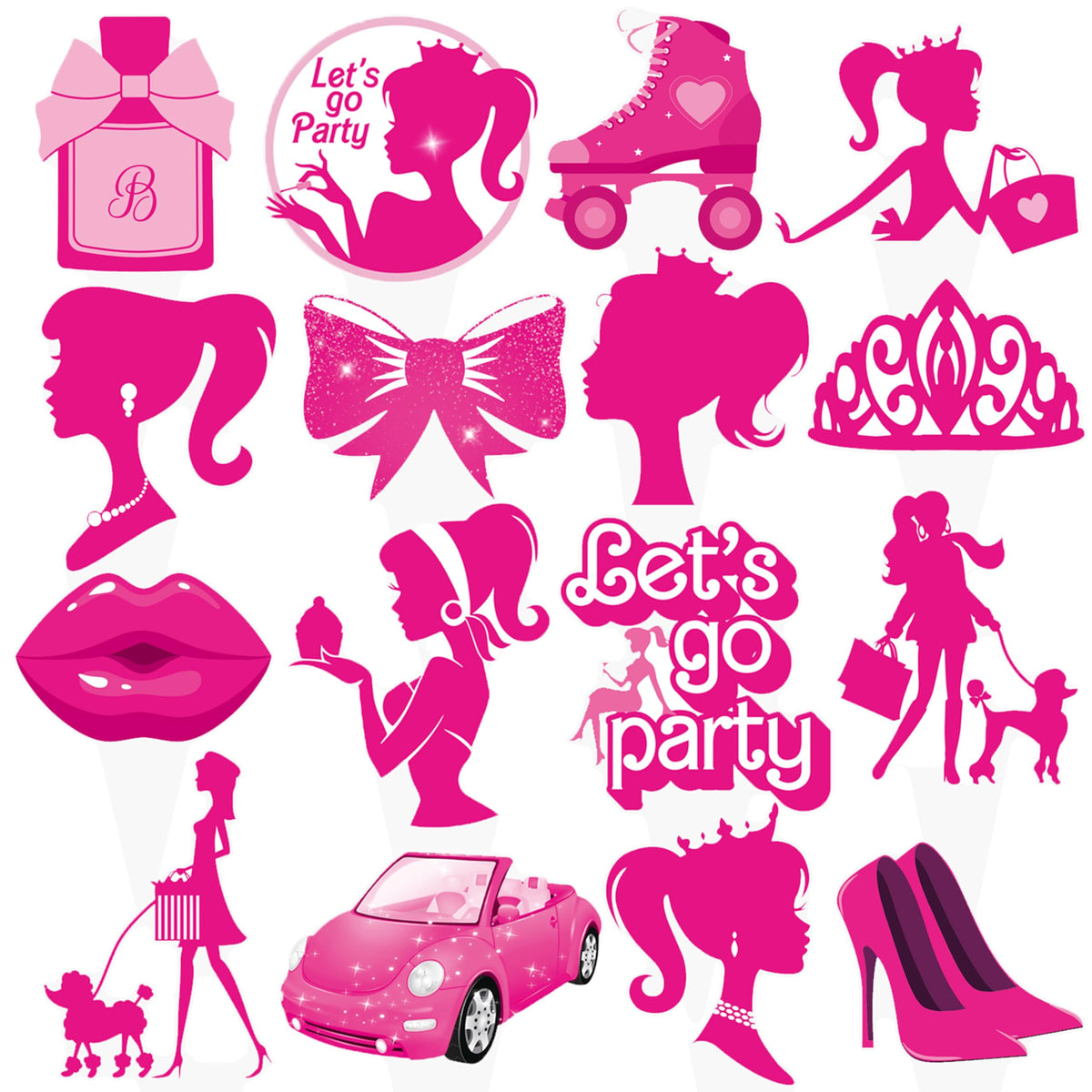 CL Cooper Life pink princess toppers securely sit on cupcakes for easy decorating.