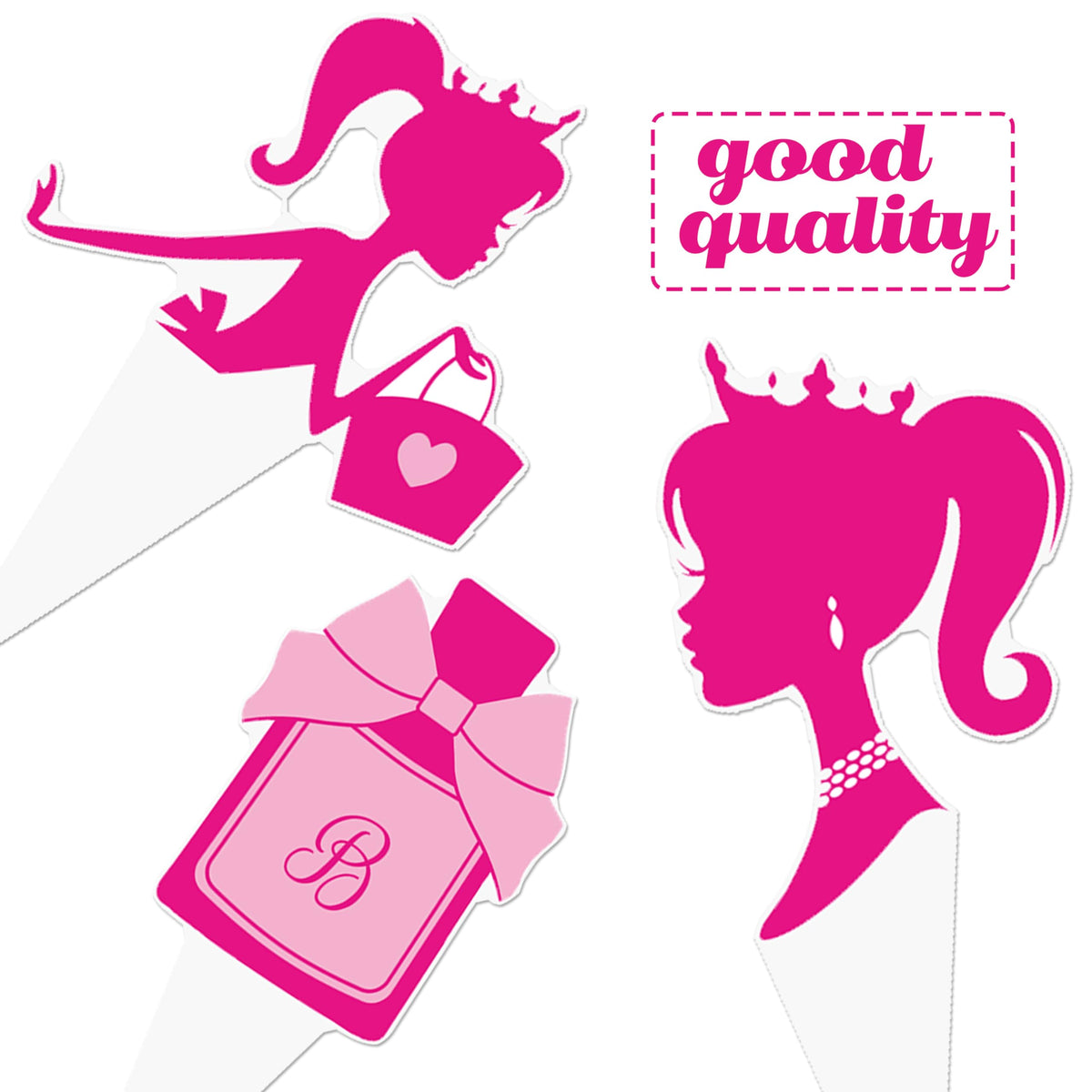 CL Cooper Life pink princess toppers elevate photos at celebrations.