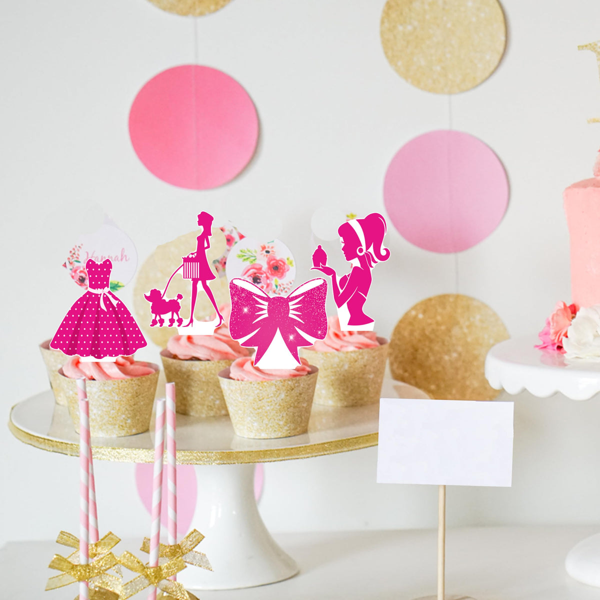 CL Cooper Life hot pink toppers create photo-worthy dessert displays.
