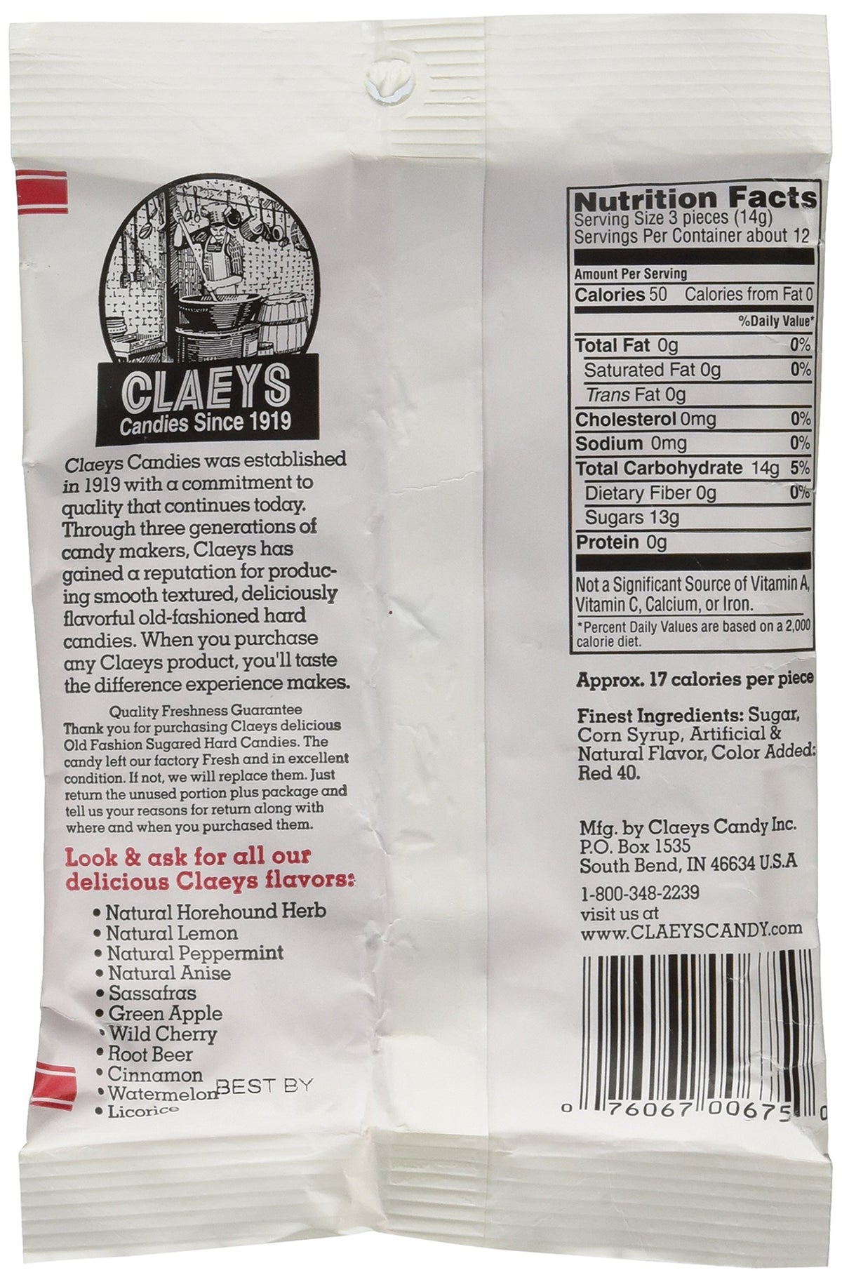 Claeys Candies Cinnamon hard candy individually wrapped highlights convenient Halloween treat option.