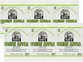 Claey's Green Apple hard candy pack shot, six 6 oz bags, perfect for sharing.