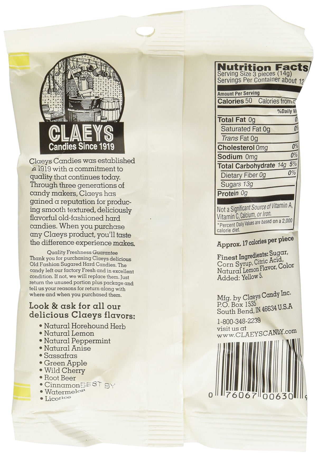 Claey's Lemon Drop hard candy closeup, bright flavors ideal for on-the-go snacking