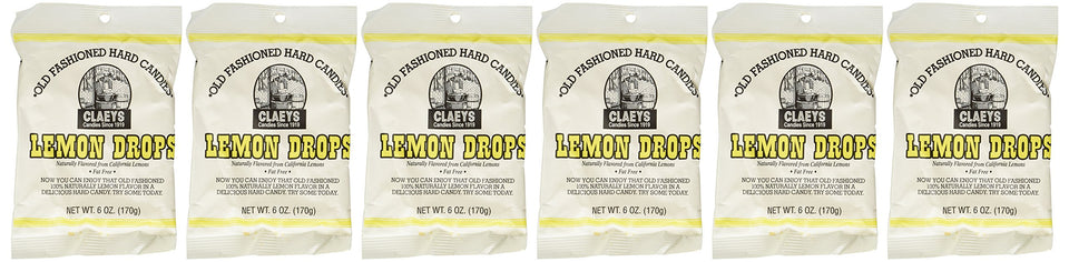 Claey's Lemon Drop hard candy six-pack packaging, ideal for sharing at gatherings