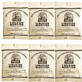 Claeys old fashioned licorice candy pack front view, shareable treat for gatherings.