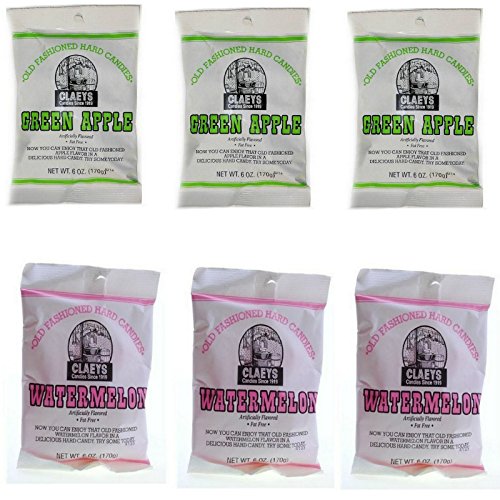 Claeys Old Fashioned Hard Candy variety pack with green apple and watermelon flavors for party snacking