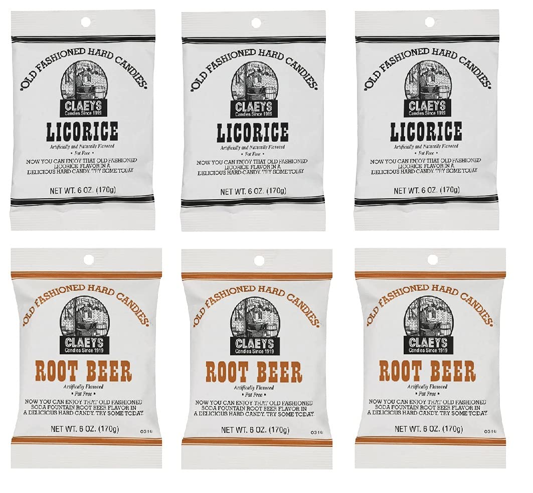 Claeys Old Fashioned Licorice hard candy close-up, premium texture for nostalgic snacking