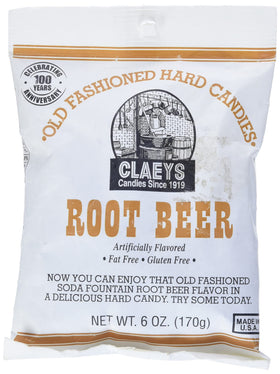 Claey's Root Beer Drops in a 6oz bag for on-the-go snacking.
