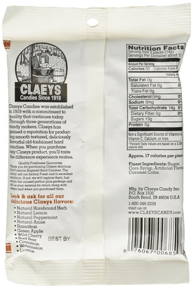 Claeys Root Beer Hard Candy label closeup highlighting nostalgic flavor.
