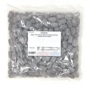 Claeys Sanded Candy Drops horehound pieces on a plate showing bittersweet flavor