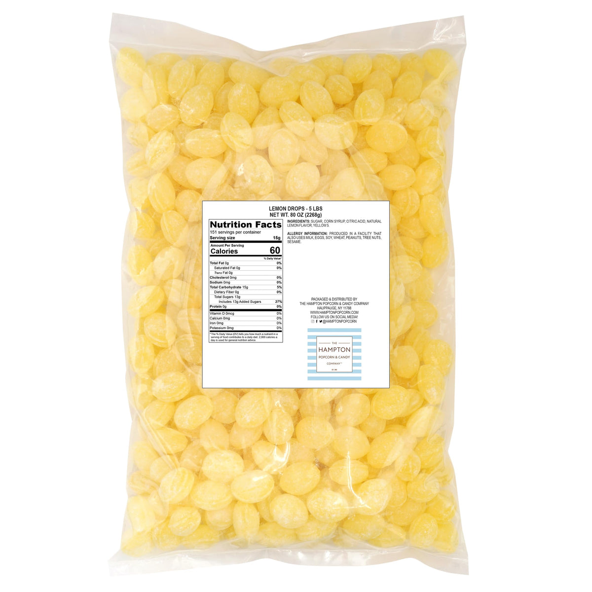 Claeys Lemon Drops close-up texture highlighting sugar sanding.