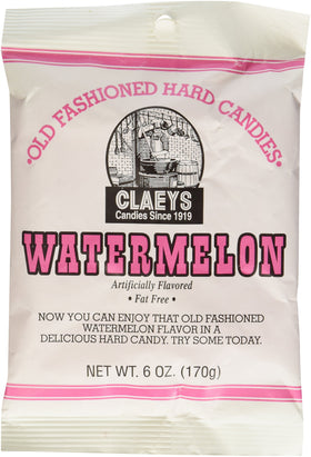 Claeys Watermelon hard candies in six-pack 6oz, ready for sharing.