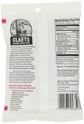 Claey's Wild Cherry Drops pack back, 12-pack display and convenient for sharing