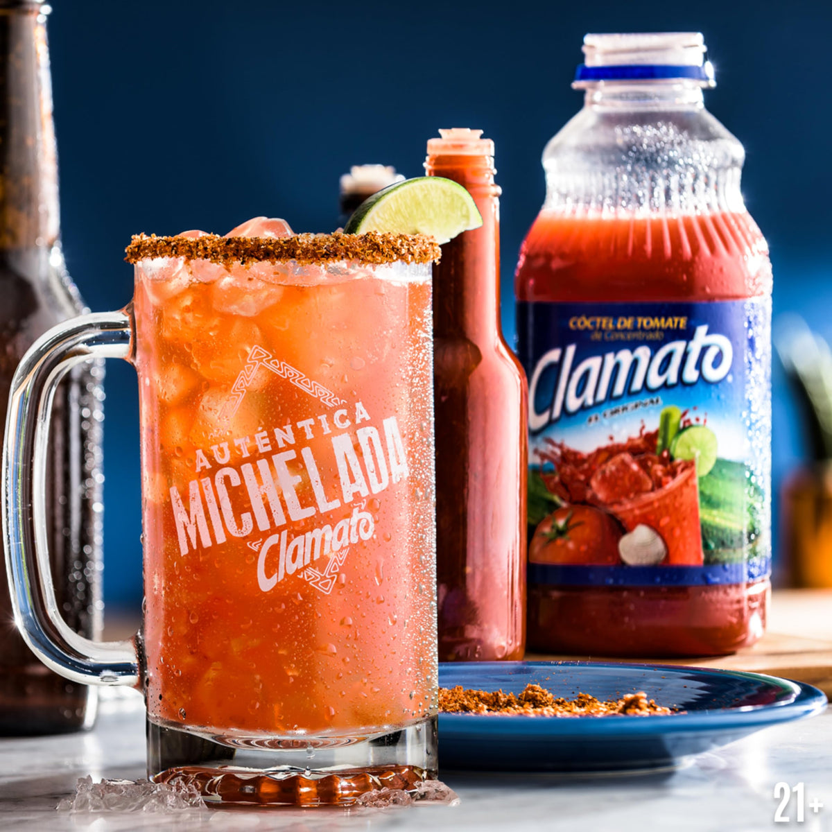 Clamato Original michelada setup enhances bold flavor in beer-based cocktails.