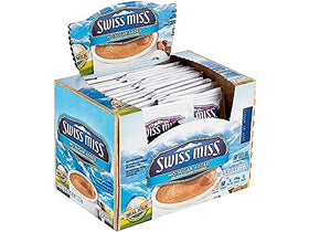 Swiss Miss No Sugar Added cocoa single packet close-up for easy prep.