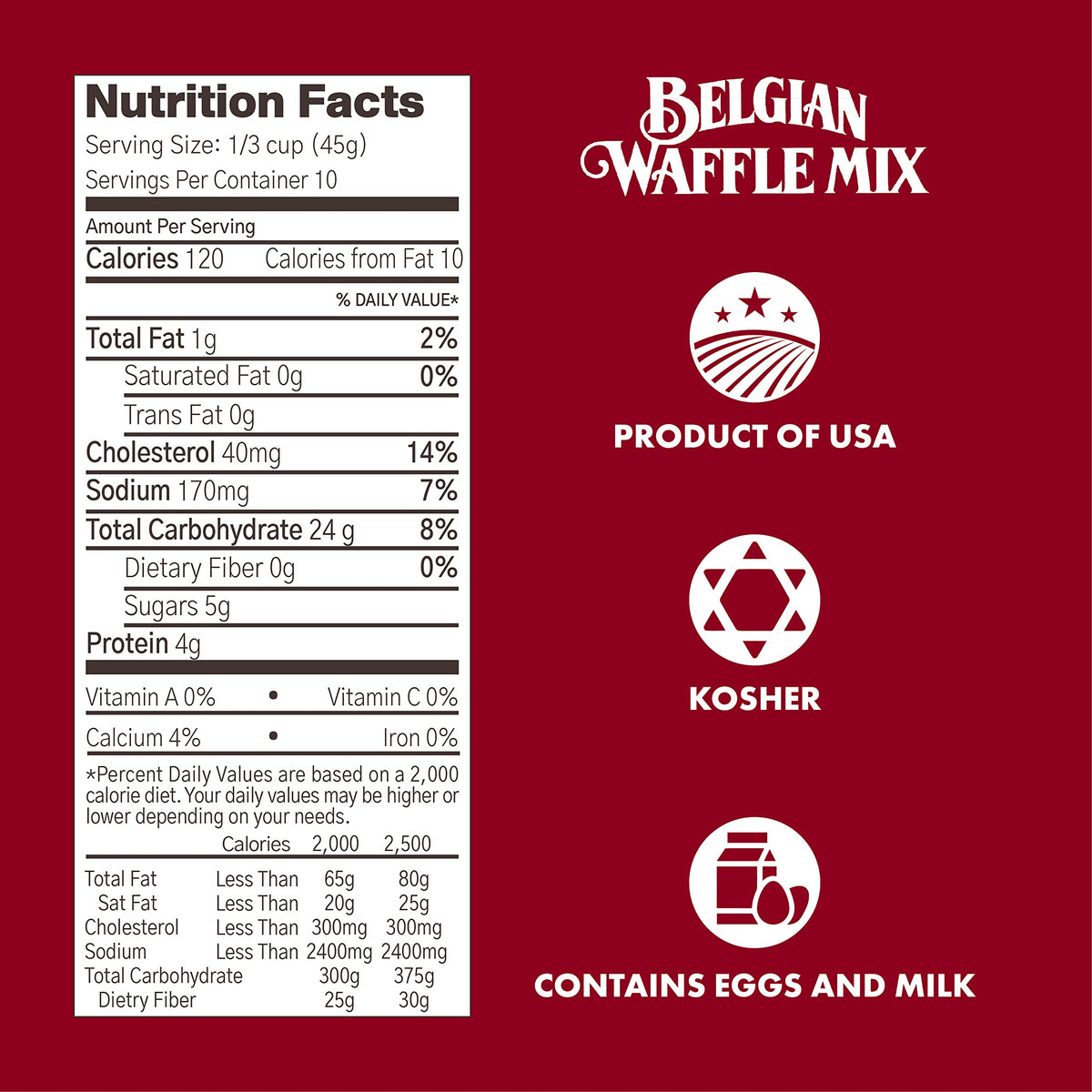 Classique Fare waffles with crisp edges plated and ready to serve
