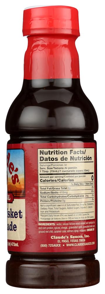 Claude's brisket bottle side view emphasizes family-friendly, gluten-free cooking versatility.