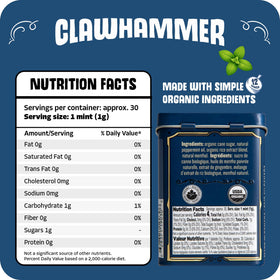 Clawhammer Organic Mints pack of 12 tins ready for bulk value and travel