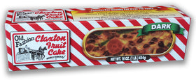 Claxton Fruit Cake in 1lb dark old-fashion wrap inside signature carton preserves freshness.