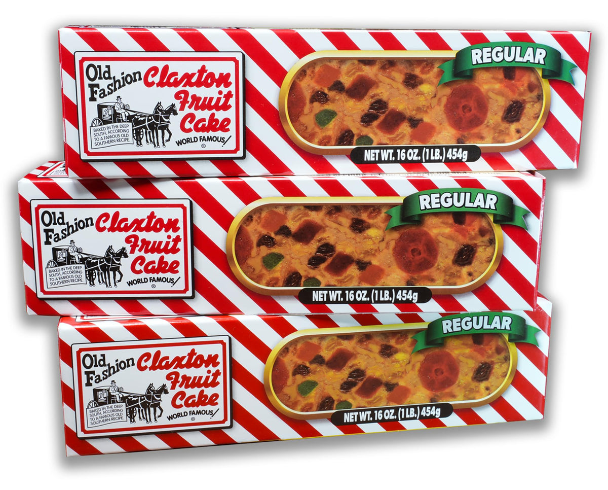 Claxton Fruit Cake regular recipe loaf showcasing fruits and nuts for holiday entertaining