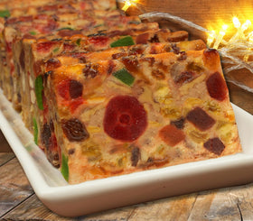 Claxton Fruit Cake Sampler dark loaf, rich depth for cozy celebrations.
