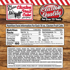 Claxton Fruit Cake World’s Fair heritage reference signals long-standing popularity.