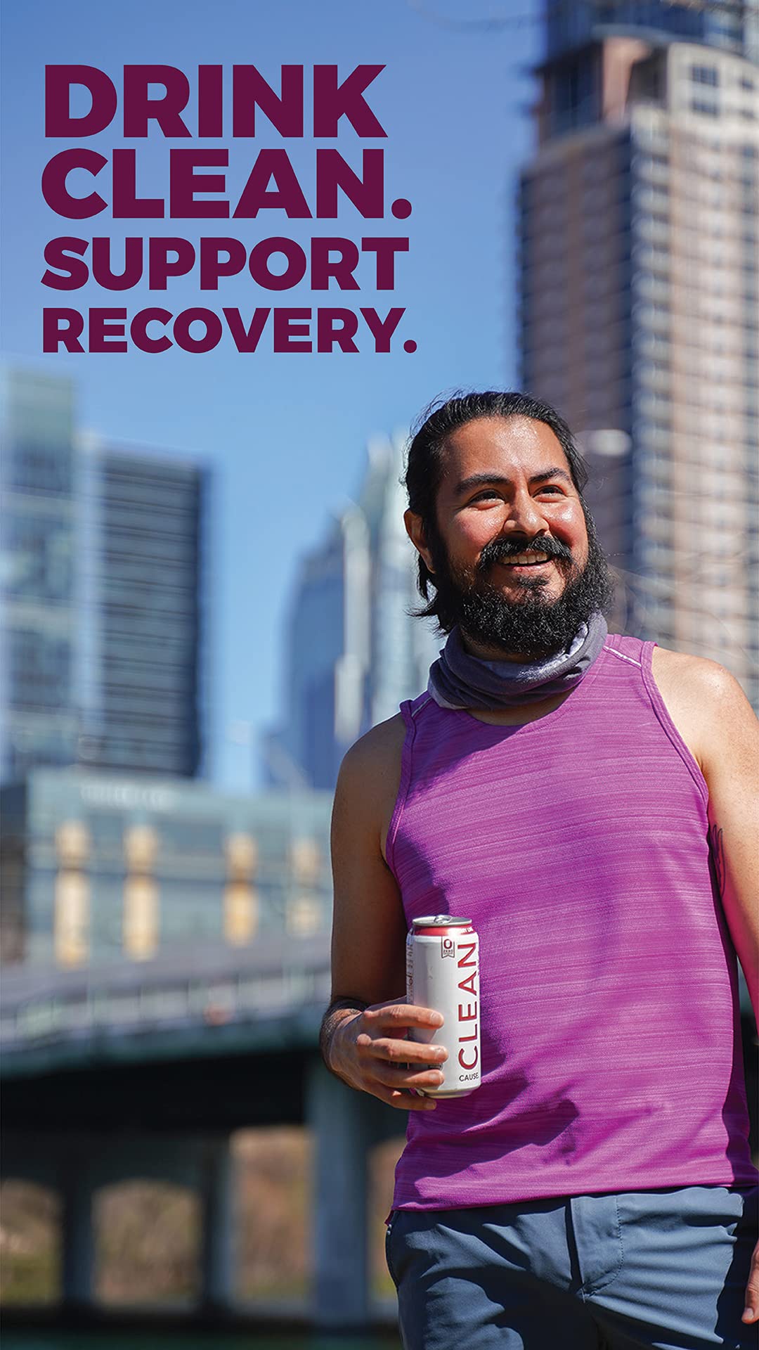 Clean Cause 12-pack on display highlights the brand's support for addiction recovery.