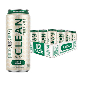 CLEAN CAUSE Mint and Honey Yerba Mate can for a refreshing caffeine boost on the go.