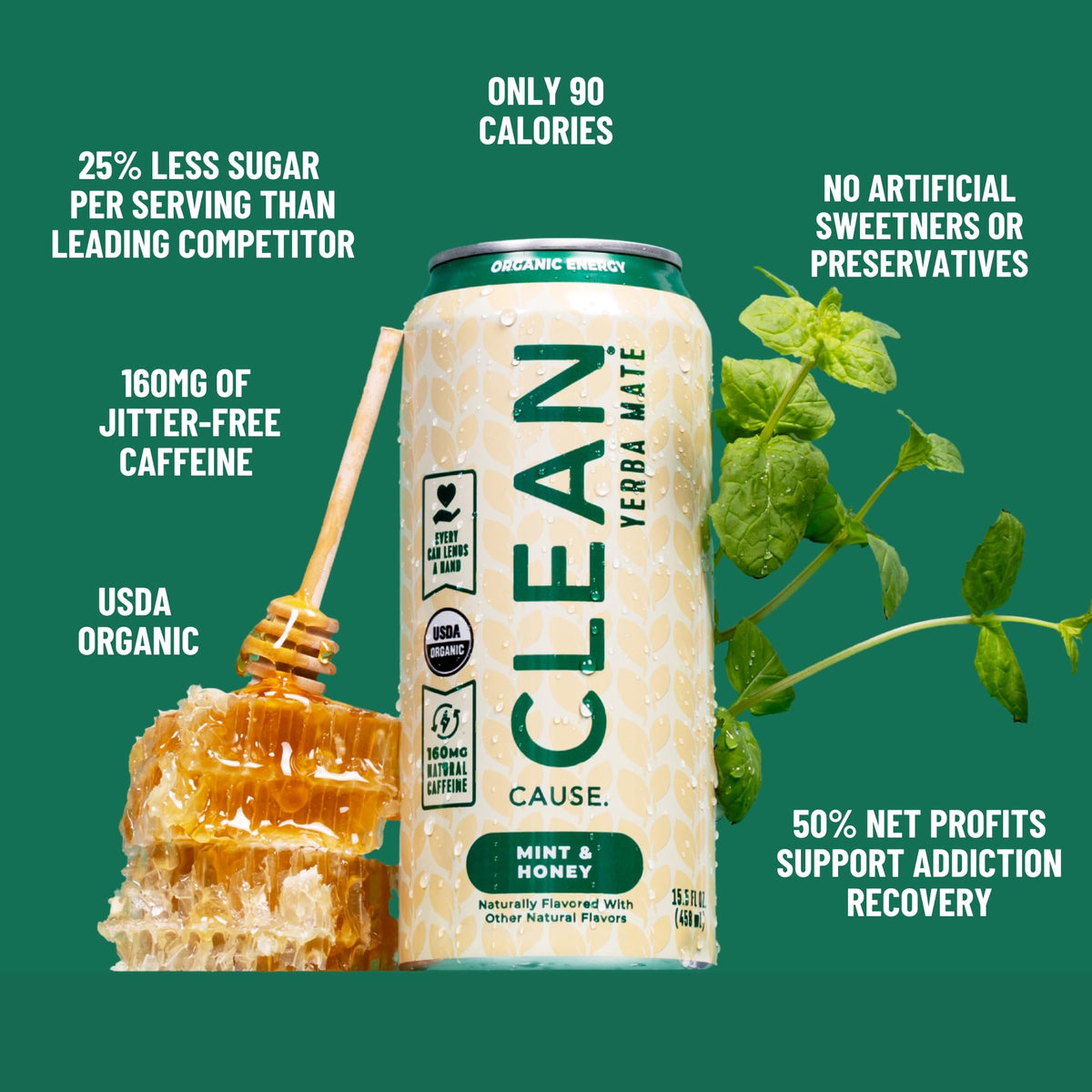 CLEAN CAUSE organic-certified can featuring USDA Organic ingredients.