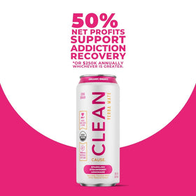 CLEAN CAUSE Zero Sugar can being poured into a glass signals a ready boost.