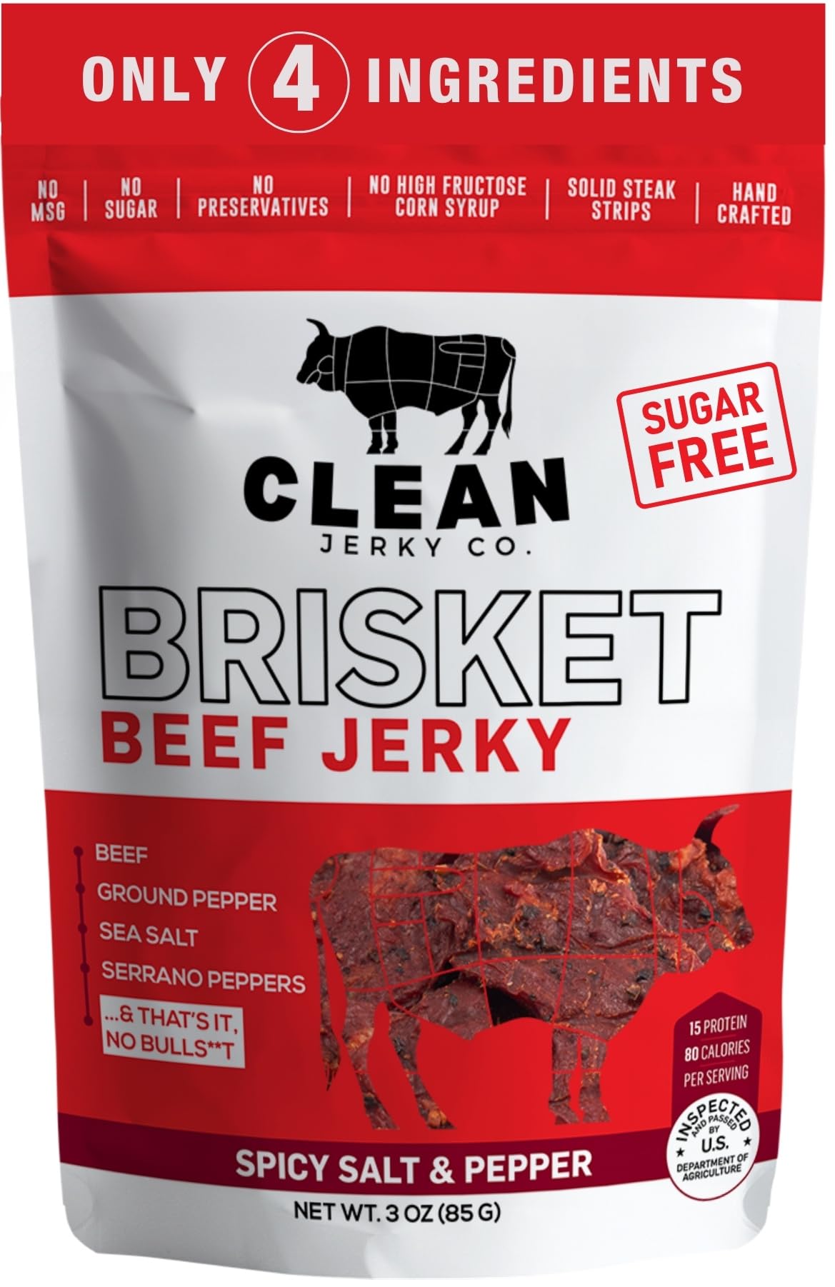 Clean Jerky Co Old Fashioned Dry Jerky pack shot highlighting high-protein snack options.