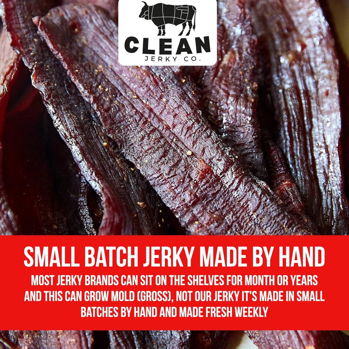 Clean Jerky Co Packaging Detail Label—clear labeling and quality seals.