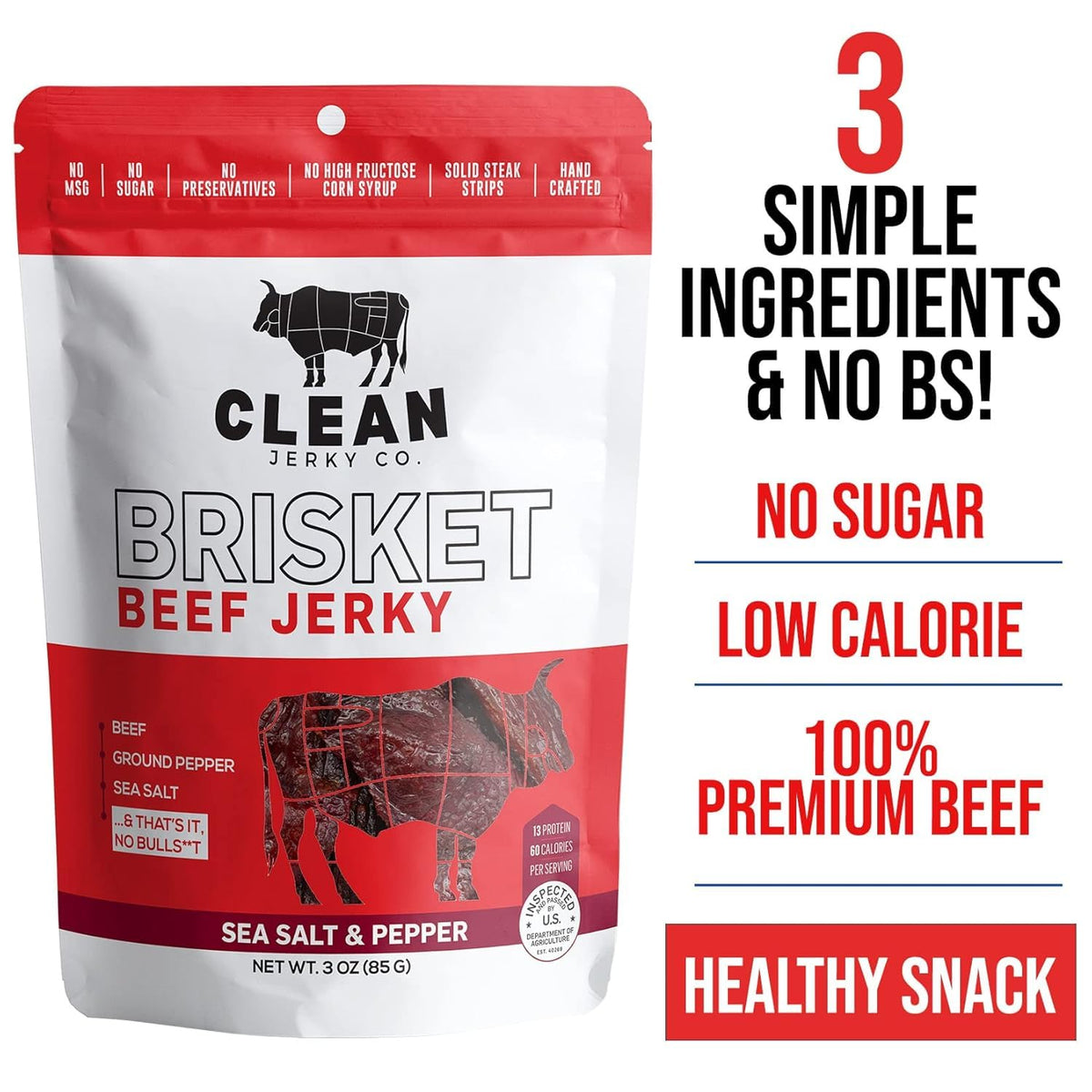 Clean Jerky Co Salt and Pepper Seasoning—simple ingredients for clean protein.