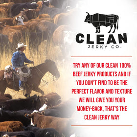 Clean Jerky Co USA-made Jerky Label—domestic sourcing and quality assurance.