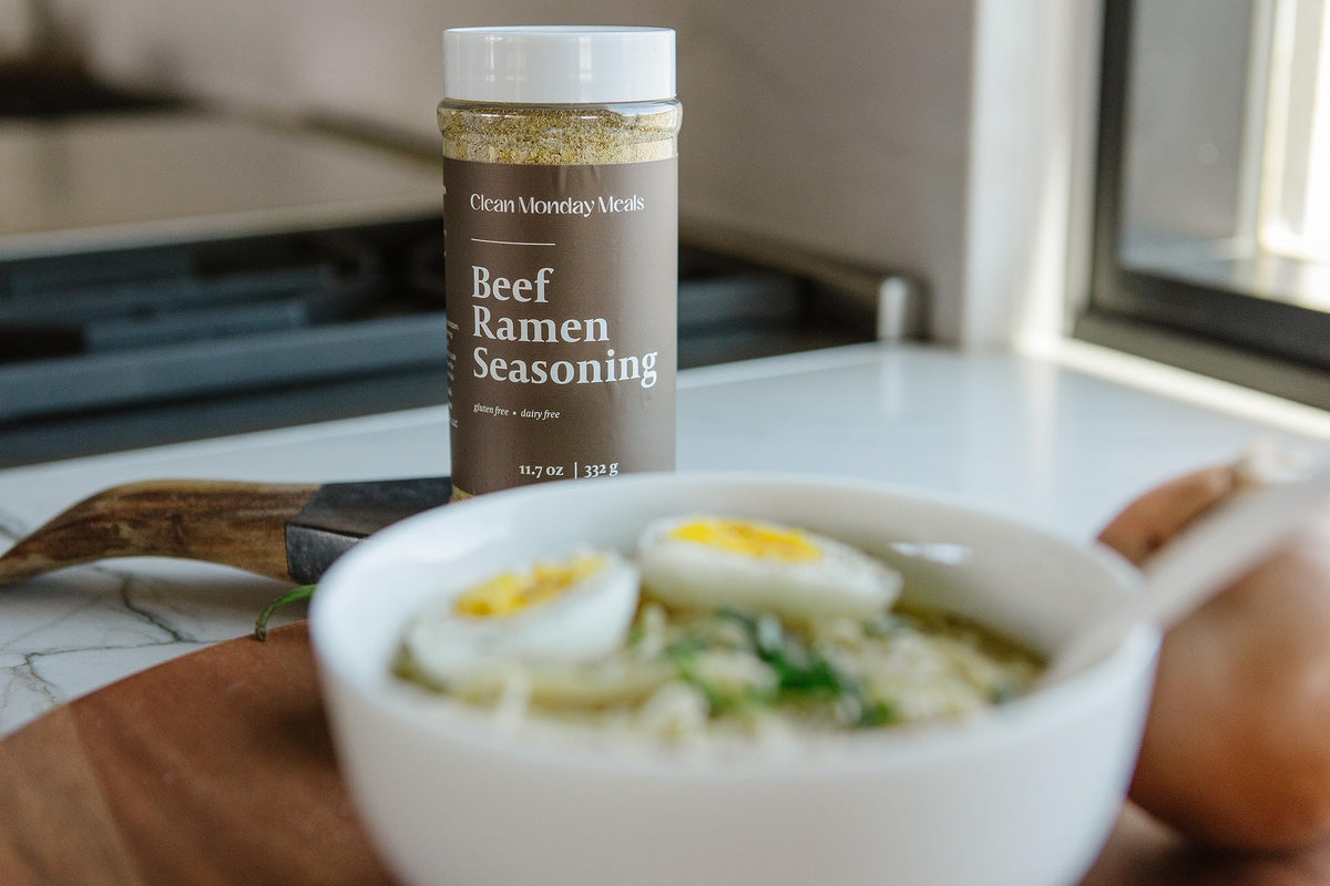 Clean Monday Meals beef ramen seasoning pack elevates broths and bowls.