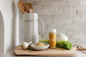 Clean Monday Meals chicken bouillon powder in pot adds depth to soups