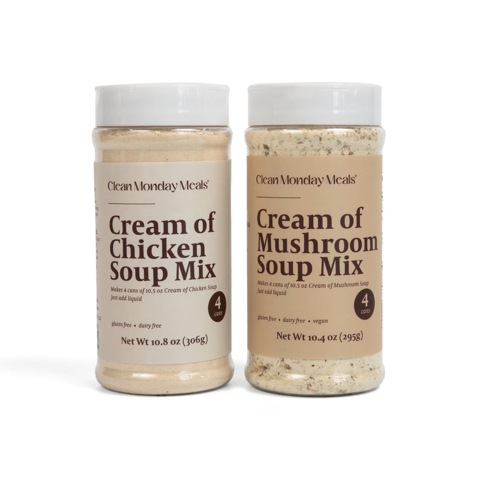Clean Monday Meals Cream of Chicken Soup Mix Bundle packaging ready for quick soups.