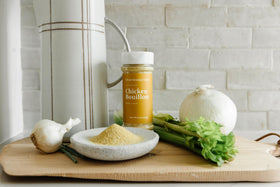 Powder dissolves quickly in hot water to form stock base.